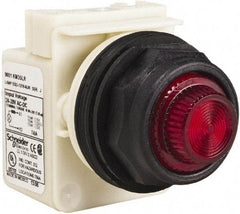 Schneider Electric - 24 V, 28 V Red Lens LED Indicating Light - Round Lens, Screw Clamp Connector, Corrosion Resistant, Dust Resistant, Oil Resistant - Makers Industrial Supply