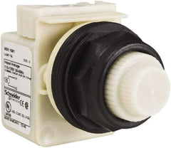 Schneider Electric - 110 VAC at 50/60 Hz via Transformer, 120 VAC at 50/60 Hz via Transformer White Lens Indicating Light - Round Lens, Screw Clamp Connector, Corrosion Resistant, Dust Resistant, Oil Resistant - Makers Industrial Supply