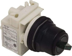 Schneider Electric - 1.18 Inch Mount Hole, 2 Position, Knob and Pushbutton Operated, Selector Switch Only - Green, Maintained (MA), without Contact Blocks, Anticorrosive, Weatherproof, Dust and Oil Resistant - Makers Industrial Supply