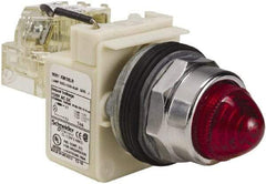 Schneider Electric - 120 VAC Red Lens LED Indicating Light - Screw Clamp Connector - Makers Industrial Supply