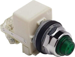 Schneider Electric - 120 V Green Lens LED Press-to-Test Indicating Light - Octagonal Lens, Screw Clamp Connector - Makers Industrial Supply