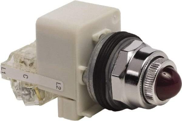 Schneider Electric - 120 VAC Red Lens Indicating Light - Screw Clamp Connector - Makers Industrial Supply