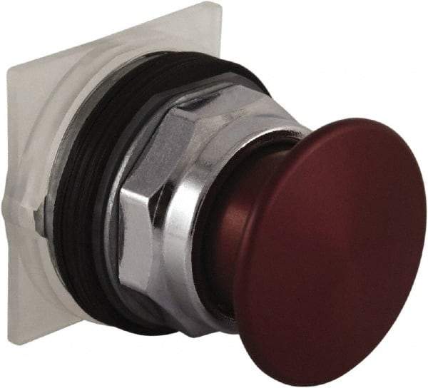 Schneider Electric - 30mm Mount Hole, Extended Mushroom Head, Pushbutton Switch Only - Round, Red Pushbutton, Nonilluminated, Momentary (MO) - Makers Industrial Supply