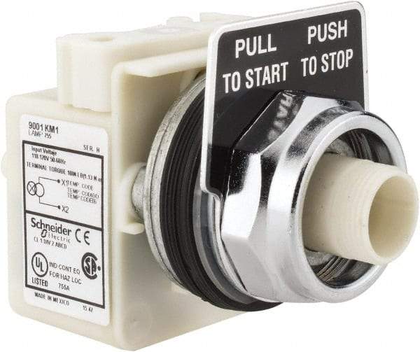 Schneider Electric - 30mm Mount Hole, Extended Straight, Pushbutton Switch Only - Maintained (MA) - Makers Industrial Supply