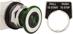 Schneider Electric - 30mm Mount Hole, Extended Straight, Pushbutton Switch Only - Green Pushbutton, Maintained (MA) - Makers Industrial Supply