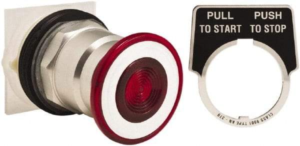 Schneider Electric - 30mm Mount Hole, Extended Straight, Pushbutton Switch Only - Round, Red Pushbutton, Maintained (MA), Momentary (MO), Weatherproof, Dust and Oil Resistant - Makers Industrial Supply