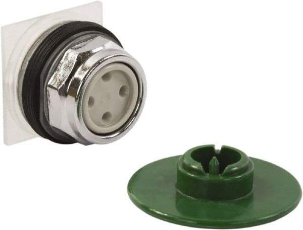 Schneider Electric - 1.18 Inch Mount Hole, Extended Straight, Pushbutton Switch Only - Round, Green Pushbutton, Momentary (MO), Weatherproof, Dust and Oil Resistant - Makers Industrial Supply