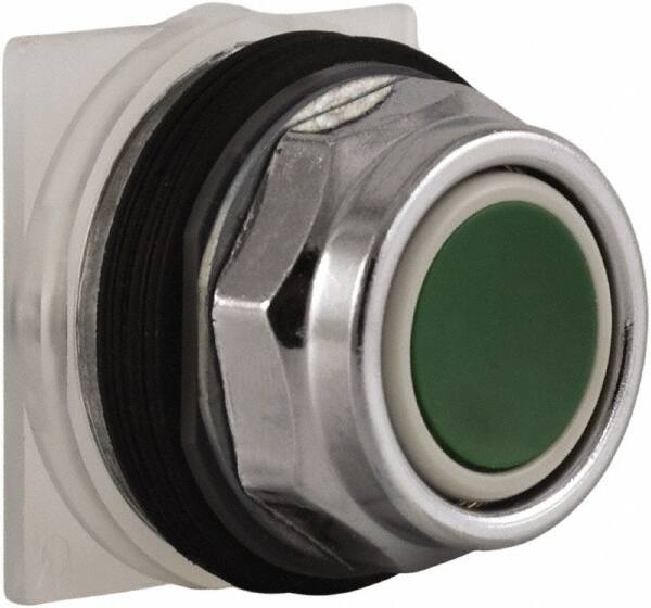 Schneider Electric - 30mm Mount Hole, Extended Straight, Pushbutton Switch Only - Green Pushbutton, Momentary (MO) - Makers Industrial Supply