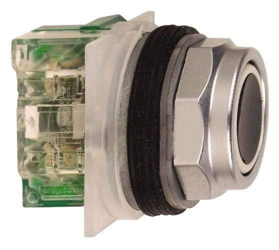 Schneider Electric - 30mm Mount Hole, Flush, Pushbutton Switch with Contact Block - Octagon, Black Pushbutton, Momentary (MO) - Makers Industrial Supply