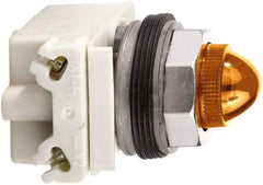 Schneider Electric - 120 V Amber Lens Incandescent Pilot Light - Round Lens, Screw Clamp Connector - Makers Industrial Supply