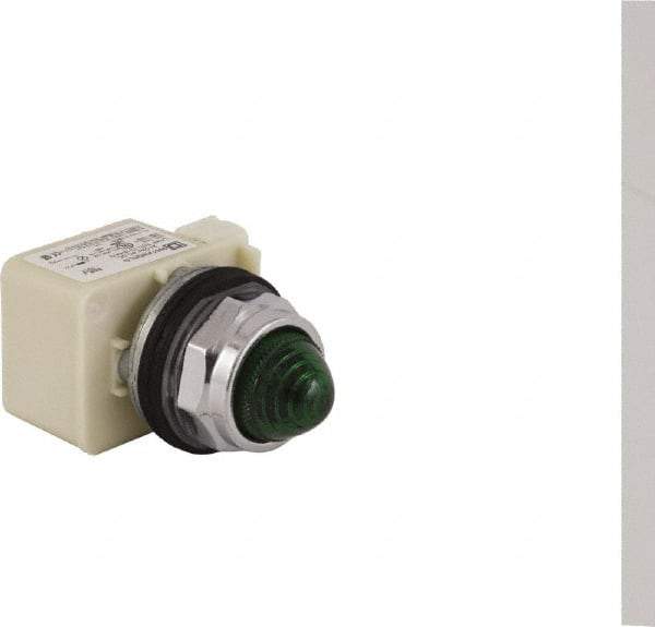 Schneider Electric - 24 V Green Lens LED Pilot Light - Round Lens, Screw Clamp Connector - Makers Industrial Supply