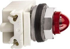 Schneider Electric - 120 V Red Lens Incandescent Pilot Light - Round Lens, Screw Clamp Connector - Makers Industrial Supply