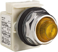 Schneider Electric - 120 VAC Amber Lens Indicating Light - Screw Clamp Connector - Makers Industrial Supply