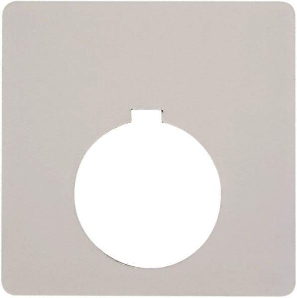 Schneider Electric - Square, Plastic Legend Plate - Blank - White Background, Black Letters, 1.2 Inch Hole Diameter, 2-1/2 Inch Square - Makers Industrial Supply