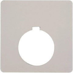 Schneider Electric - Square, Plastic Legend Plate - Blank - White Background, Black Letters, 1.2 Inch Hole Diameter, 2-1/2 Inch Square - Makers Industrial Supply