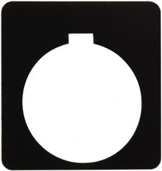 Schneider Electric - Square, Plastic Legend Plate - Blank - Black Background, White Letters, 1.2 Inch Hole Diameter, 1-3/4 Inch Square - Makers Industrial Supply