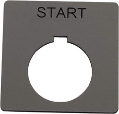 Schneider Electric - Square, Plastic Legend Plate - Start - Silver Background, Black Letters, 1.2 Inch Hole Diameter, 2-1/4 Inch Square - Makers Industrial Supply