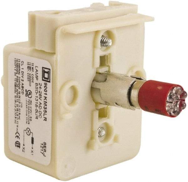 Schneider Electric - 24-28 VAC, 24-28 VDC Red Lens LED Light Module - Makers Industrial Supply