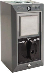 Schneider Electric - 1 Operator, Projecting Pushbutton Control Station - Auto, Hand, Off (Legend), Maintained Switch, 2NO Contact, NEMA 1 - Makers Industrial Supply