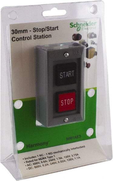 Schneider Electric - 30mm Mount Hole, Extended Straight, Pushbutton Switch - Makers Industrial Supply