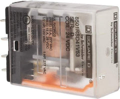 Square D - Electromechanical Plug-in General Purpose Relay - 12 Amp at 240 VAC, SPDT, 24 VDC - Makers Industrial Supply