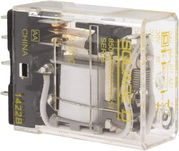 Square D - Electromechanical Plug-in General Purpose Relay - 12 Amp at 240 VAC, SPDT, 24 VDC - Makers Industrial Supply