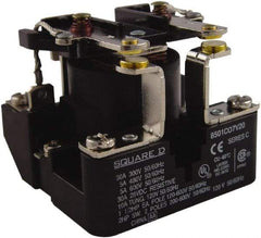 Square D - 1-1/2 hp, 10 VA Power Rating, Electromechanical Screw Clamp General Purpose Relay - 40 at 277 VAC & 5 at 600 V, DPST, 208 VAC at 60 Hz, 63.6mm Wide x 49.6mm High x 63.2mm Deep - Makers Industrial Supply