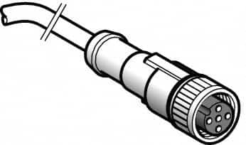 Telemecanique Sensors - 4 Amp, M12 Straight Female Connector 5 Pin Cordset Sensor and Receptacle - 60 VAC, 75 VDC, 10m Cable Length, IP65, IP67, IP69K Ingress Rating - Makers Industrial Supply