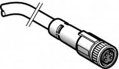 Telemecanique Sensors - 4 Amp, M8 4 Pin Female Straight Cordset Sensor and Receptacle - 60 VAC, 75 VDC, 2m Cable Length, IP67 Ingress Rating - Makers Industrial Supply