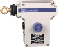 Telemecanique Sensors - 10 Amp, NO/NC Configuration, Left Hand Operation, Rope Operated Limit Switch - Pushbutton Reset, Rope Pull, No Pilot Light, 300 VAC - Makers Industrial Supply