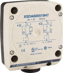 Telemecanique Sensors - NPN, PNP, NO/NC, 60mm Detection, Rectangular, Inductive Proximity Sensor - 2 Wires, IP67, 24 to 240 VAC, 80mm Wide - Makers Industrial Supply