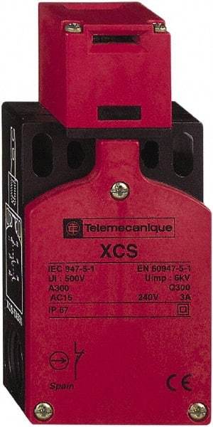 Telemecanique Sensors - 2NO/NC Configuration, Multiple Amp Level, Plastic Key Safety Limit Switch - 52mm Wide x 30mm Deep x 115mm High, IP67 Ingress Rating - Makers Industrial Supply