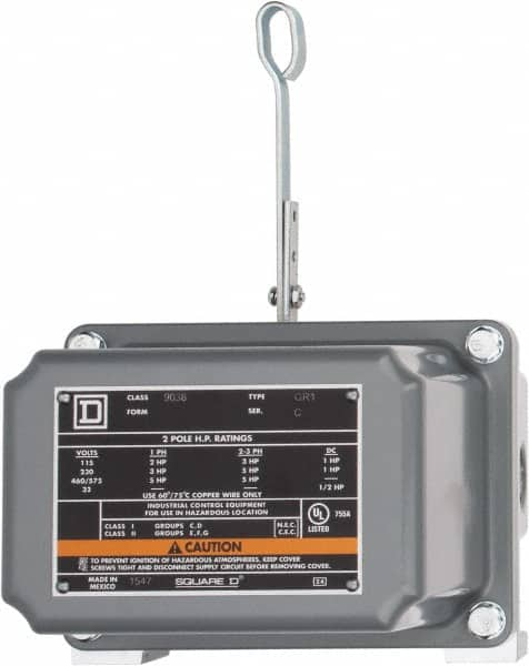 Square D - 7 and 9 NEMA Rated, DPST, Float Switch Pressure and Level Switch - 575 VAC, Line-Load-Load-Line Terminal - Makers Industrial Supply