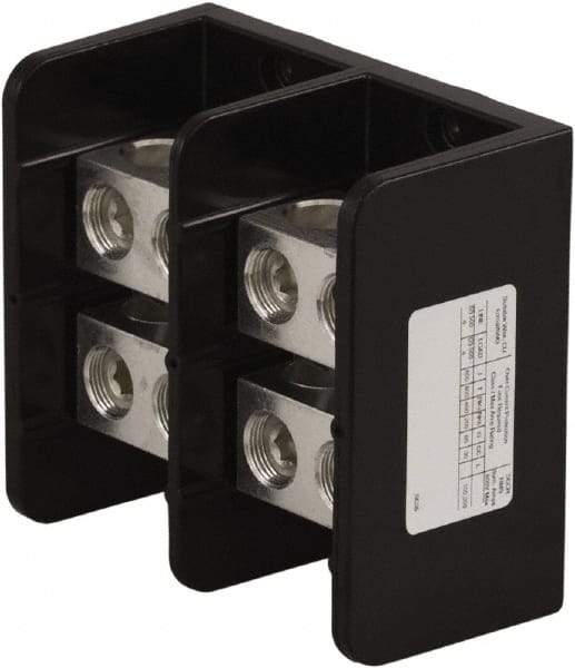 Square D - 2 Poles, 620 (Aluminium), 760 (Copper) Amp, Phenolic Power Distribution Block - 600 VAC, 2 Primary Connection - Makers Industrial Supply