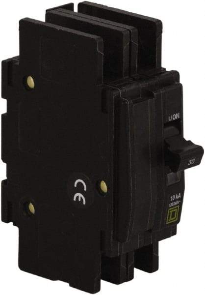 Square D - 60 Amp, 120/240 VAC, 2 Pole, DIN Rail Mounted, Flush Mount, Surface Mount Miniature Circuit Breaker - Thermal Magnetic Trip, 10 kA at 120/240 VAC Breaking Capacity, 14-2 (Aluminum), 14-2 (Copper) AWG, 74mm Deep x 103mm High x 19mm Wide - Makers Industrial Supply