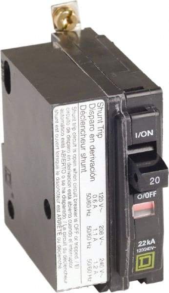 Square D - 20 Amp, 240 VAC, 1 Pole, Bolt On Miniature Circuit Breaker - 14-8 AWG - Makers Industrial Supply