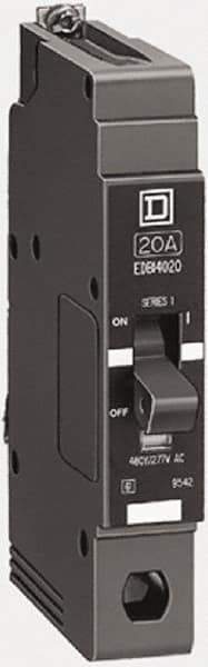 Square D - 25 Amp, 277 V, 1 Pole, Bolt On Miniature Circuit Breaker - 18 kA Breaking Capacity, 12, 14 AWG - Makers Industrial Supply