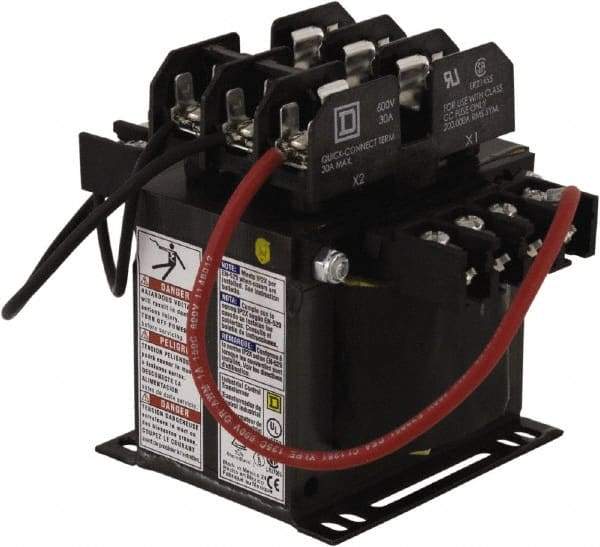 Square D - 1 Phase, 250 VA, Top Mount Fuse Block Control Transformer - 131°F Temp Rise - Makers Industrial Supply