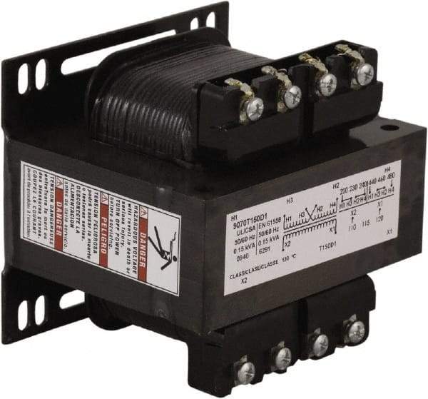 Square D - 1 Phase, 150 VA, Control Transformer - 131°F Temp Rise - Makers Industrial Supply