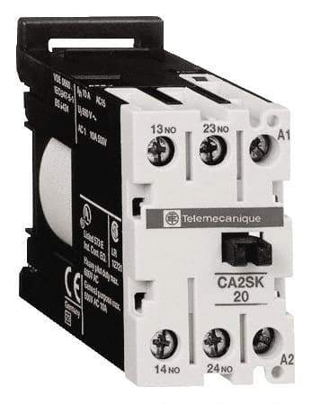 Schneider Electric - NC/NO, 230 VAC at 50/60 Hz Control Relay - DIN Rail Mount - Makers Industrial Supply