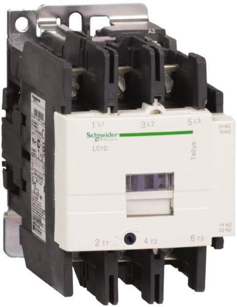 Schneider Electric - 3 Pole, 120 Coil VAC at 50/60 Hz, 80 Amp at 440 VAC, Nonreversible IEC Contactor - Bureau Veritas, CCC, CSA, CSA C22.2 No. 14, DNV, EN/IEC 60947-4-1, EN/IEC 60947-5-1, GL, GOST, LROS, RINA, RoHS Compliant, UL 508, UL Listed - Makers Industrial Supply