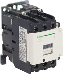 Schneider Electric - 3 Pole, 24 Coil VAC at 50/60 Hz, 40 Amp at 440 VAC and 60 Amp at 440 VAC, Nonreversible IEC Contactor - 1 Phase hp: 3 at 115 VAC, 5 at 230/240 VAC, 3 Phase hp: 10 at 200/208 VAC, 10 at 230/240 VAC, 30 at 460/480 VAC, 30 at 575/600 VAC - Makers Industrial Supply