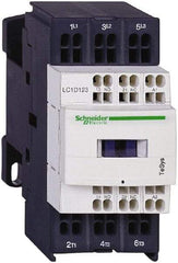 Schneider Electric - 3 Pole, 24 Coil VDC, 12 Amp at 440 VAC and 16 Amp at 440 VAC, Nonreversible IEC Contactor - 1 Phase hp: 1 at 115 VAC, 2 at 230/240 VAC, 3 Phase hp: 10 at 575/600 VAC, 3 at 200/208 VAC, 3 at 230/240 VAC, 7.5 at 460/480 VAC - Makers Industrial Supply