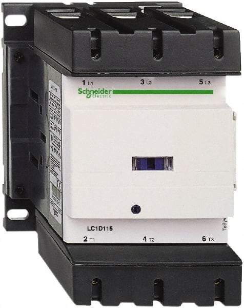 Schneider Electric - 3 Pole, 120 Coil VAC at 50/60 Hz, 150 Amp at 440 VAC, Nonreversible IEC Contactor - Bureau Veritas, CCC, CSA, CSA C22.2 No. 14, DNV, EN/IEC 60947-4-1, EN/IEC 60947-5-1, GL, GOST, LROS, RINA, RoHS Compliant, UL 508, UL Listed - Makers Industrial Supply