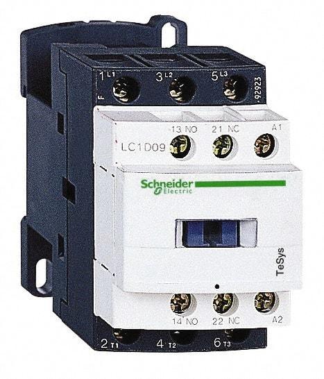 Schneider Electric - 3 Pole, 208 Coil VAC at 50/60 Hz, 25 Amp at 440 VAC and 9 Amp at 440 VAC, Nonreversible IEC Contactor - 1 Phase hp: 0.5 at 115 VAC, 1 at 230/240 VAC, 3 Phase hp: 2 at 200/208 VAC, 2 at 230/240 VAC, 5 at 460/480 VAC, 7.5 at 575/600 VAC - Makers Industrial Supply