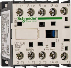 Schneider Electric - 3 Pole, 120 Coil VAC at 50/60 Hz, 6 Amp at 440 VAC, Nonreversible IEC Contactor - BS 5424, CSA, IEC 60947, NF C 63-110, RoHS Compliant, UL Listed, VDE 0660 - Makers Industrial Supply