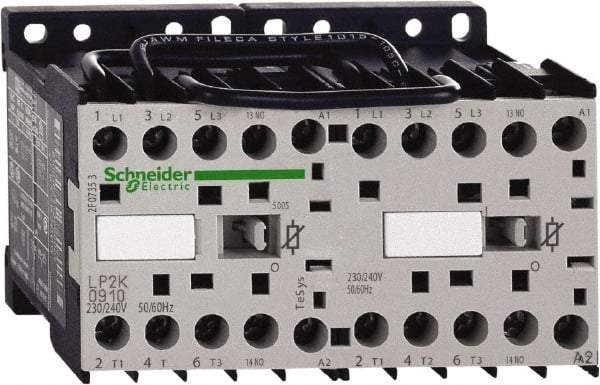 Schneider Electric - 3 Pole, 24 Coil VDC, 6 Amp at 440 VAC, Reversible IEC Contactor - BS 5424, CSA, IEC 60947, NF C 63-110, RoHS Compliant, UL Listed, VDE 0660 - Makers Industrial Supply