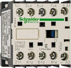 Schneider Electric - 4 Pole, 24 Coil VDC, 16 Amp at 690 VAC and 20 Amp at 440 VAC, Nonreversible IEC Contactor - BS 5424, CSA, IEC 60947, NF C 63-110, RoHS Compliant, UL Listed, VDE 0660 - Makers Industrial Supply