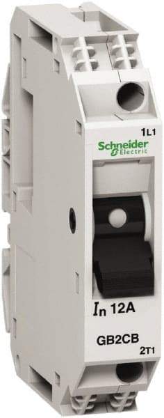 Schneider Electric - 3 Amp, 1 Pole, Backplate, Clip, DIN Rail Mount Circuit Protector - Thermal Magnetic Trip, Multiple Breaking Capacity Ratings, 67mm Deep x 74mm High x 15mm Wide - Makers Industrial Supply