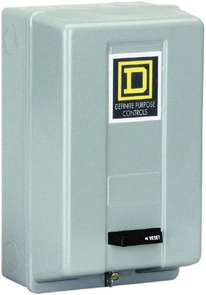 Square D - 3 Pole, 20 Amp Inductive Load, 440 Coil VAC at 50 Hz and 480 Coil VAC at 60 Hz, Definite Purpose Contactor - Phase 1 and Phase 3 Hp:  1.5 at 115 VAC, 3 at 230 VAC, 7.5 at 230 VAC, 7.5 at 460 VAC, 7.5 at 575 VAC, Enclosed Enclosure, NEMA 1 - Makers Industrial Supply